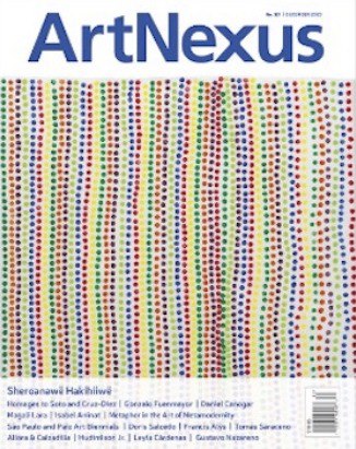 Magazine with a patterned design and text.